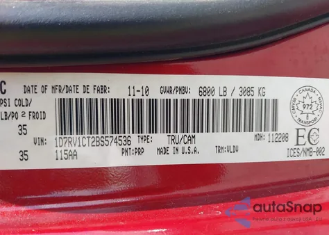 2011 Dodge Ram 1500 Laramie from USA, damaged, VIN 1D7RV1CT2BS574536